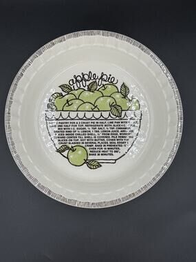 Vintage Royal China Country Harvest Apple Pie Recipe Pie Plate 10” Ironstone USA